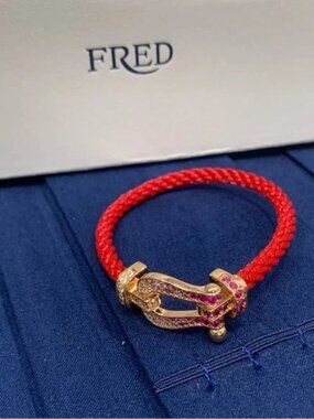Fred Red Bracelet with Gold Accents